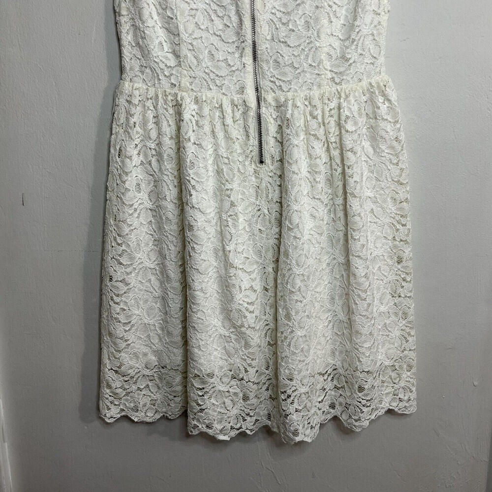 Talula Aritzia Belgravia White Lace Mini Dress Cap Sleeve Back Zipper Size 6 - Picture 8 of 12